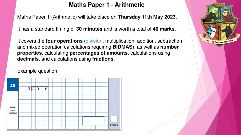 maths paper 1 arithmetic