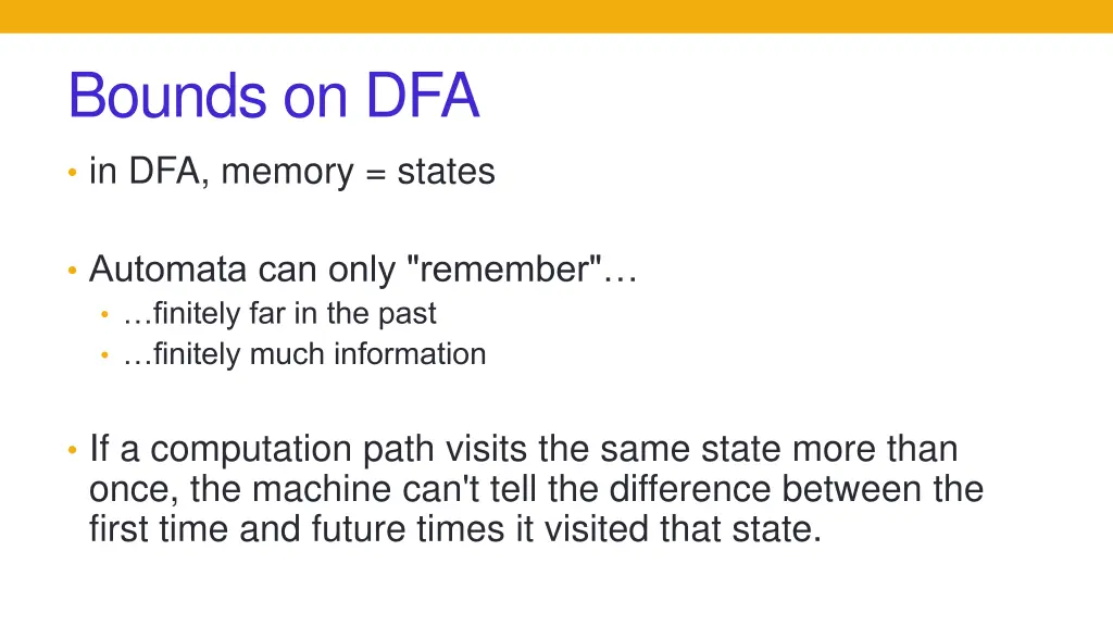 bounds on dfa