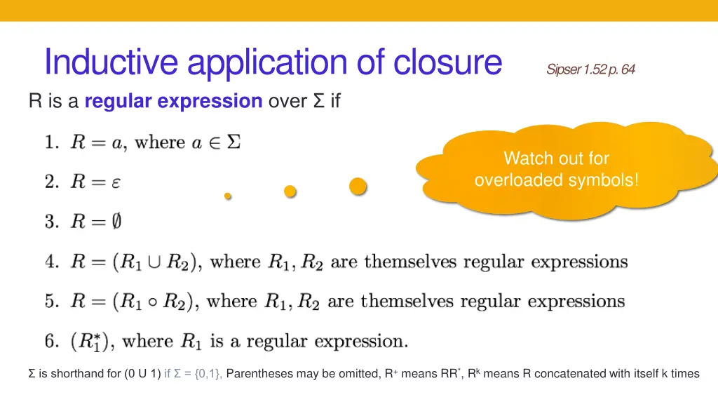 inductive application of closure r is a regular