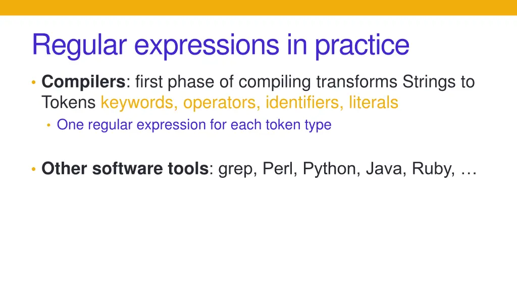 regular expressions in practice