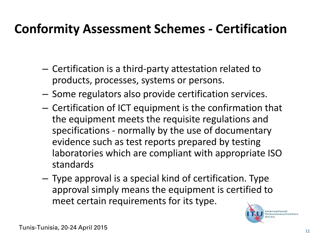 conformity assessment schemes certification