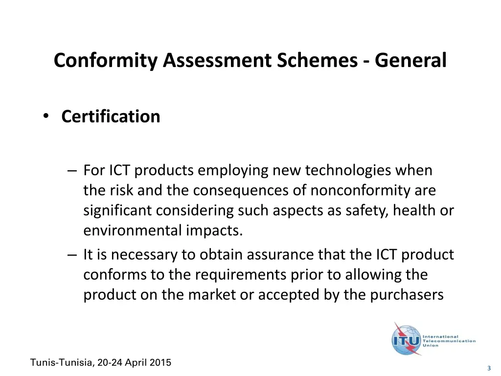 conformity assessment schemes general 1
