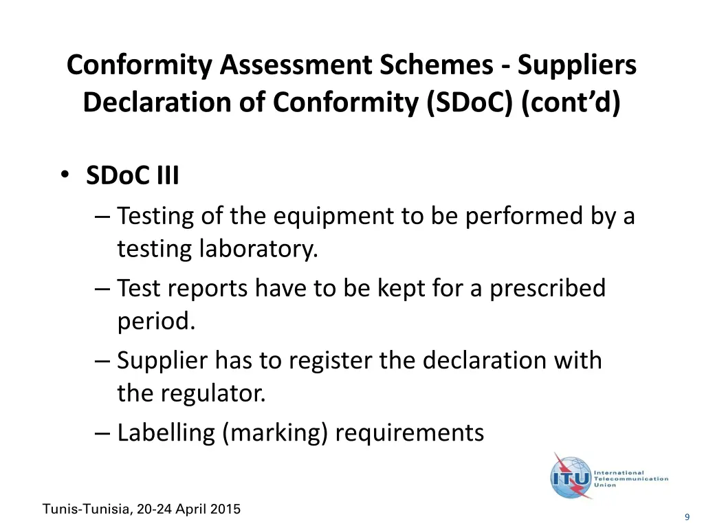 conformity assessment schemes suppliers 2