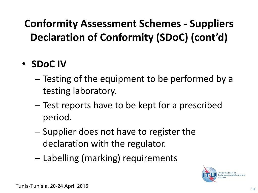 conformity assessment schemes suppliers 3