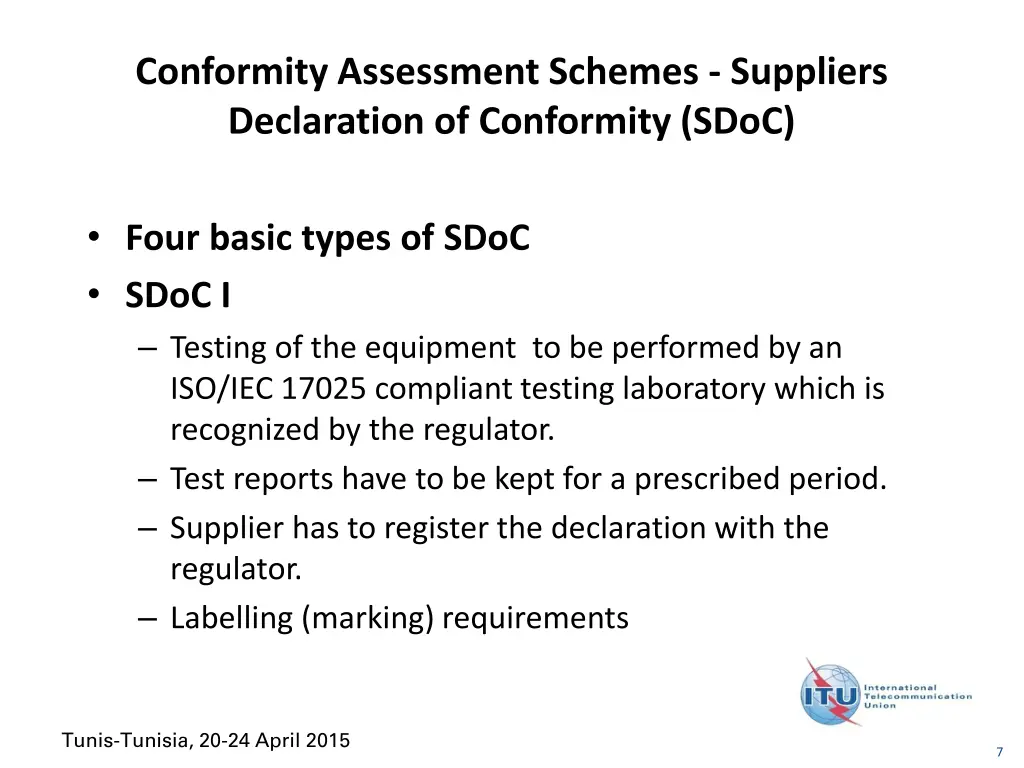 conformity assessment schemes suppliers