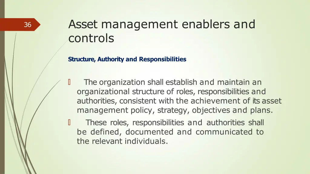 asset management enablers and controls