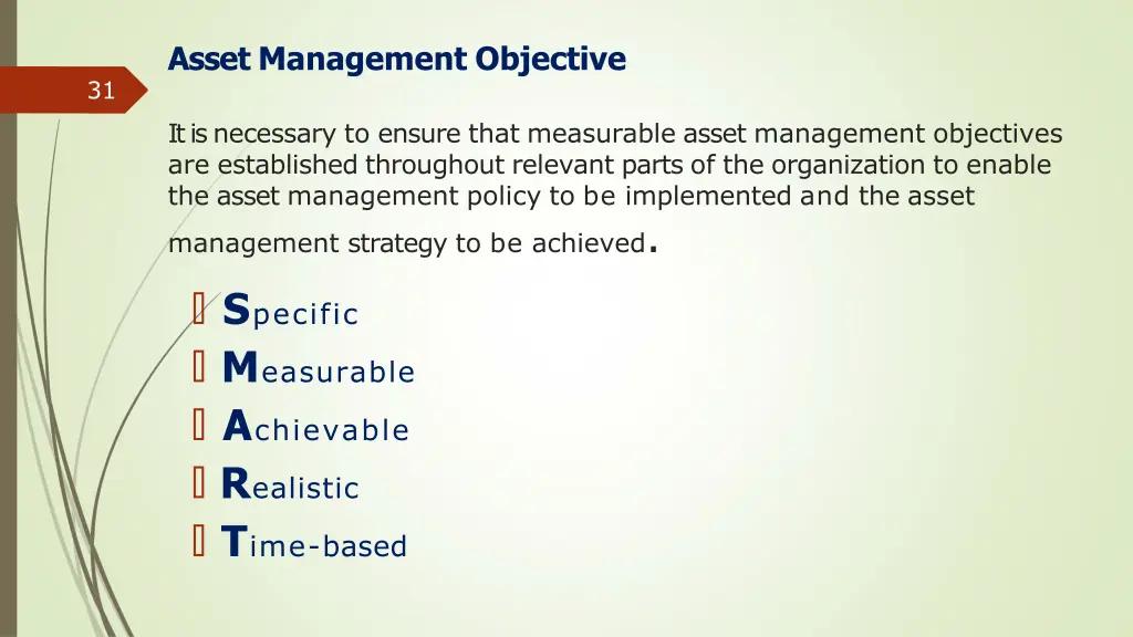asset management objective