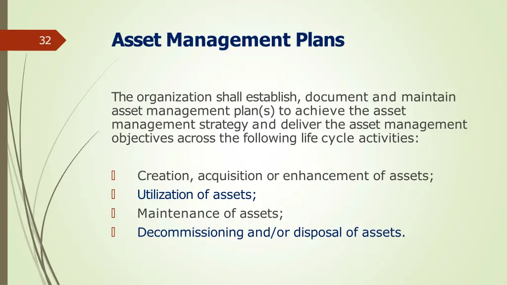 asset management plans