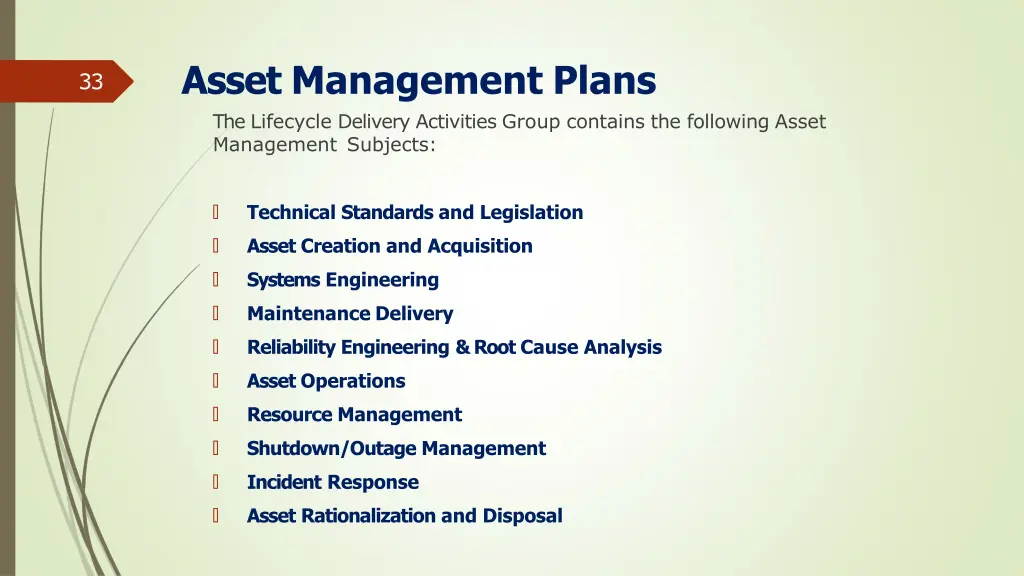 asset management plans the lifecycle delivery