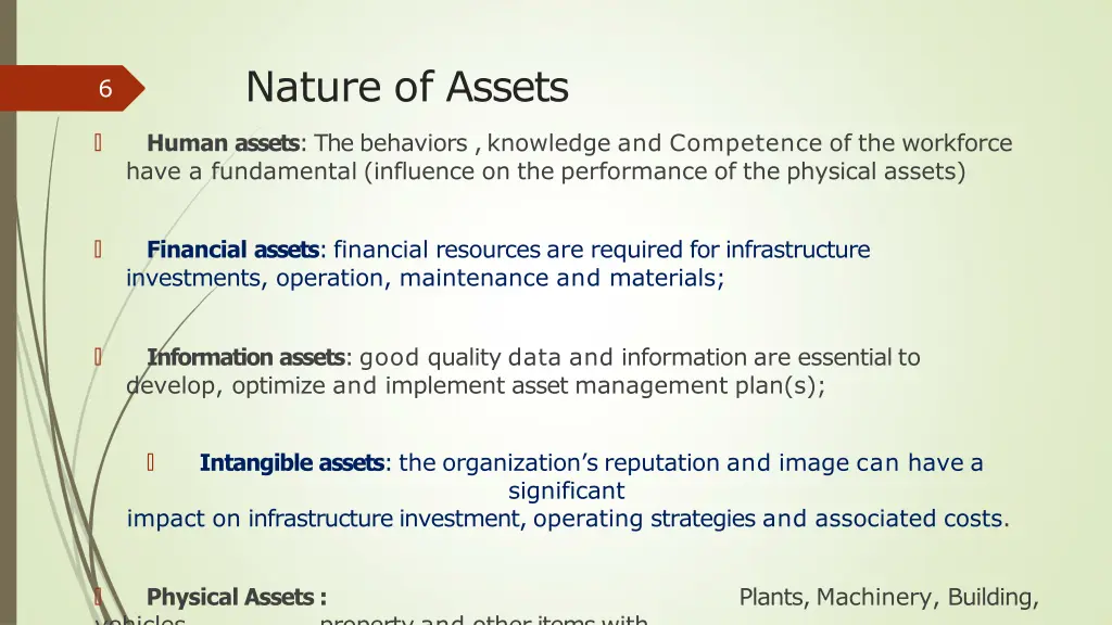 nature of assets