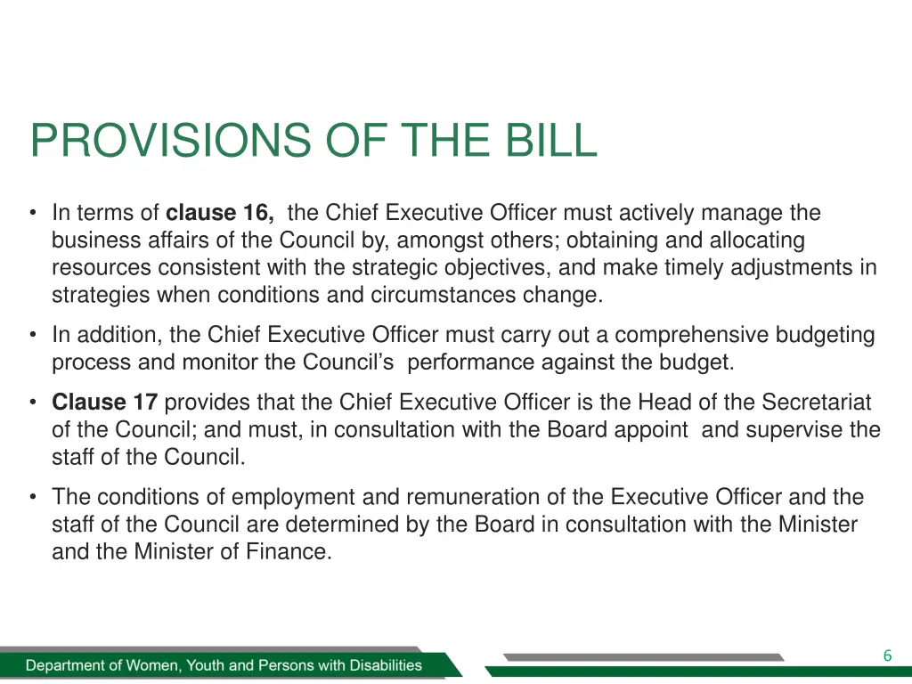 provisions of the bill 3