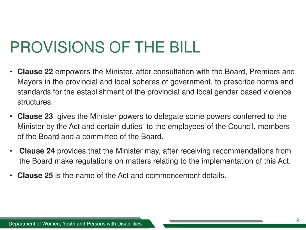 provisions of the bill 5