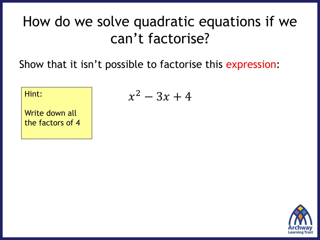 how do we solve quadratic equations