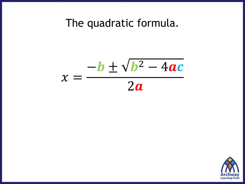 the quadratic formula