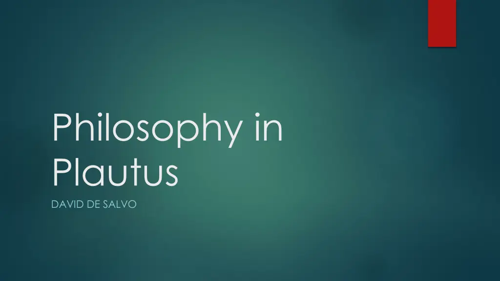 philosophy in plautus david de salvo