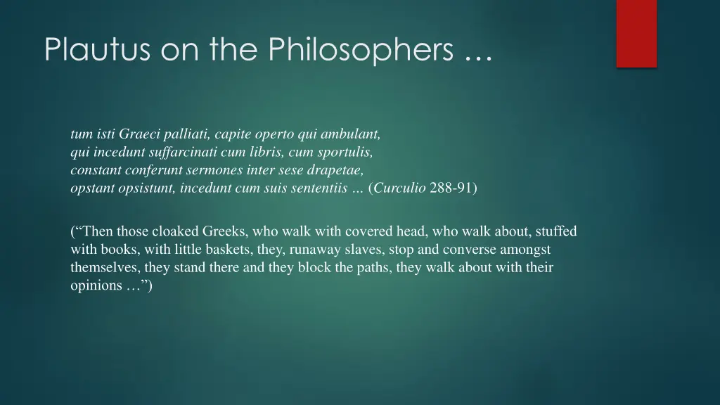 plautus on the philosophers