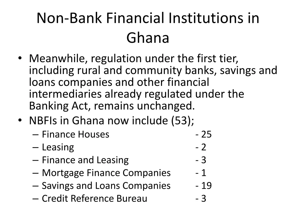 non bank financial institutions in ghana