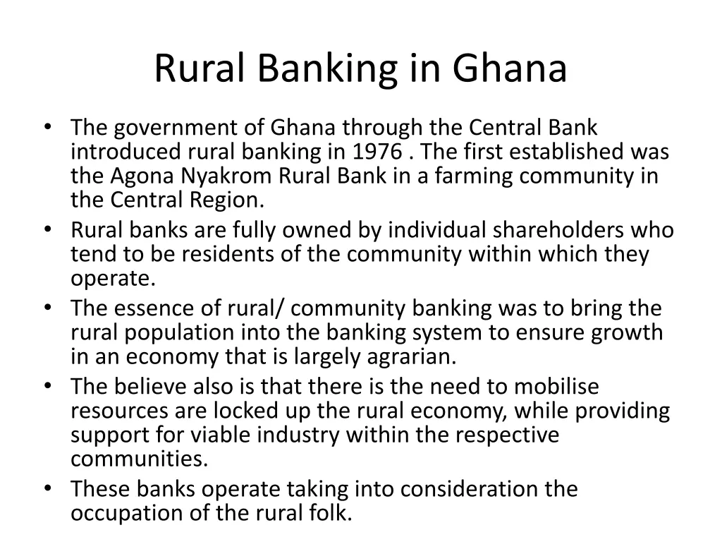 rural banking in ghana