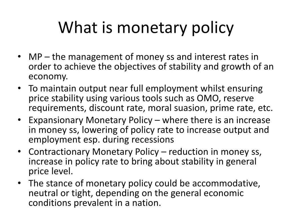 what is monetary policy