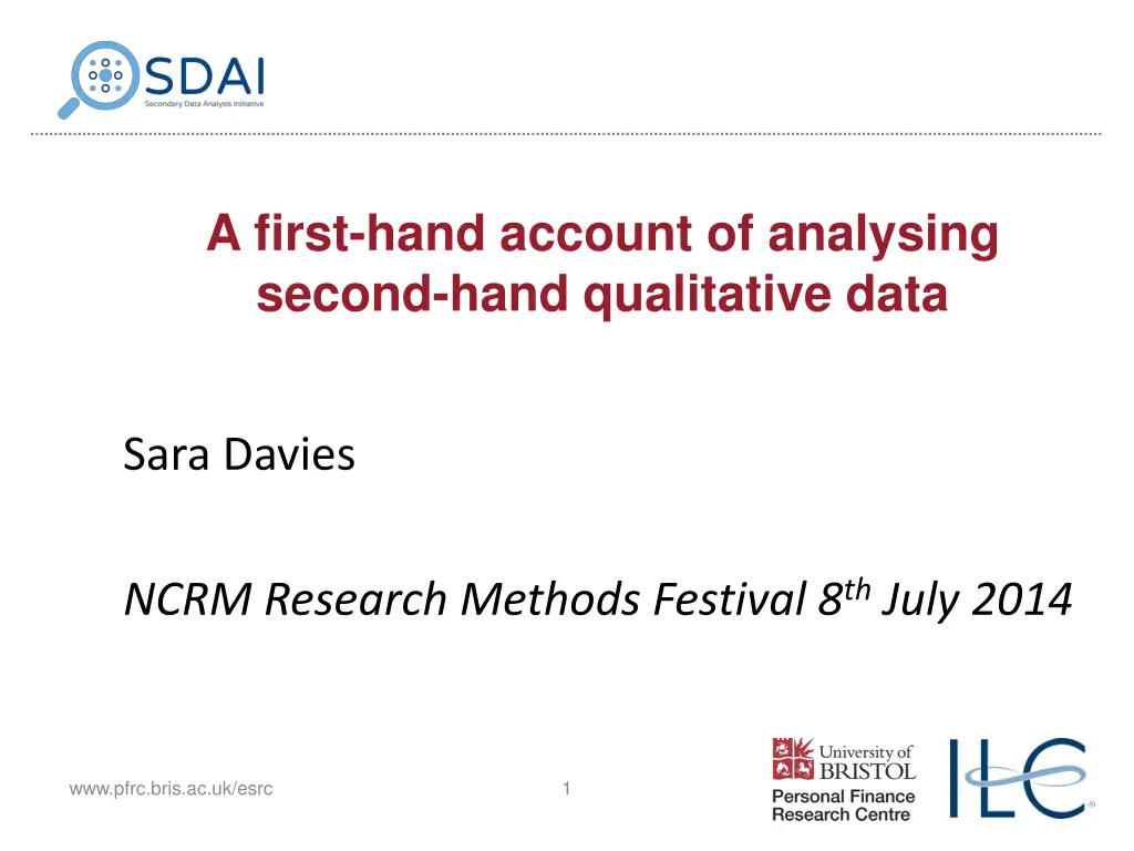 a first hand account of analysing second hand