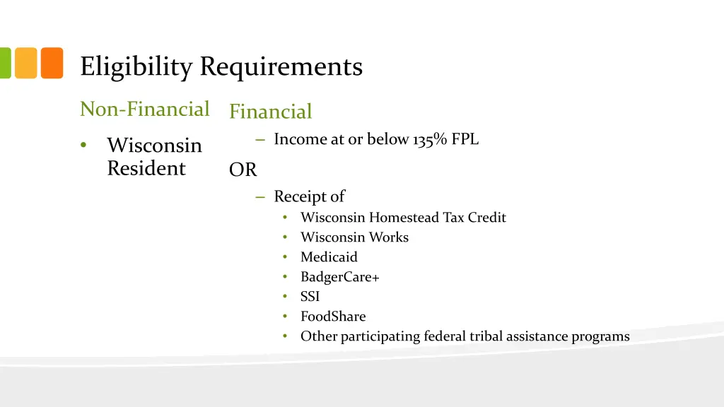 eligibility requirements 1