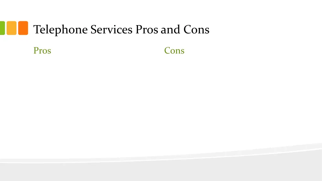 telephone services pros and cons