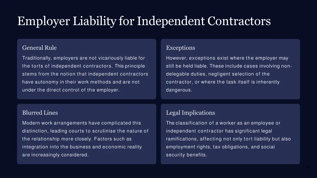employer liabilityfor independent contractors