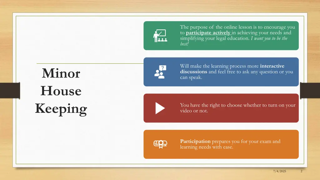 the purpose of the online lesson is to encourage