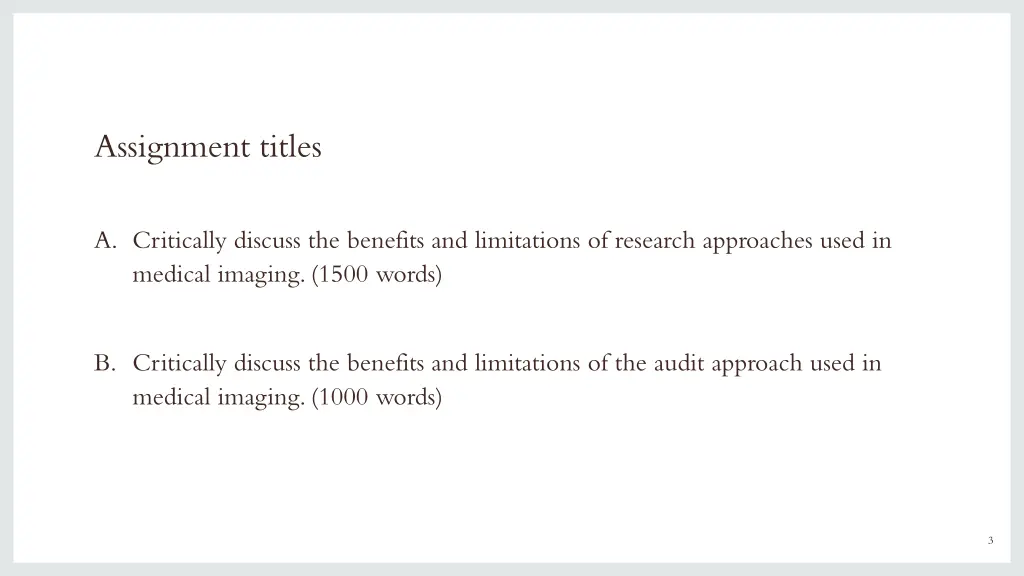 assignment titles
