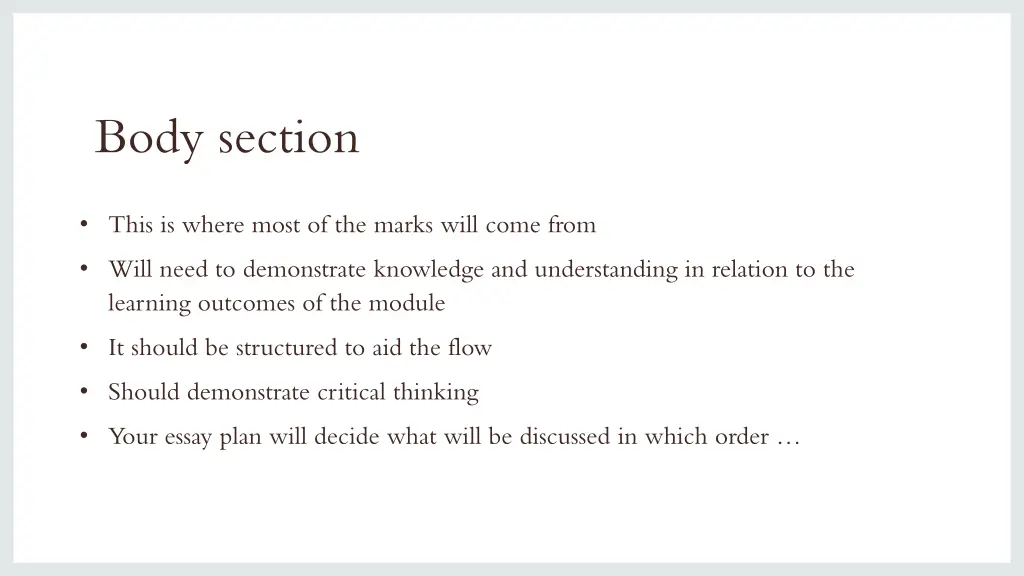 body section