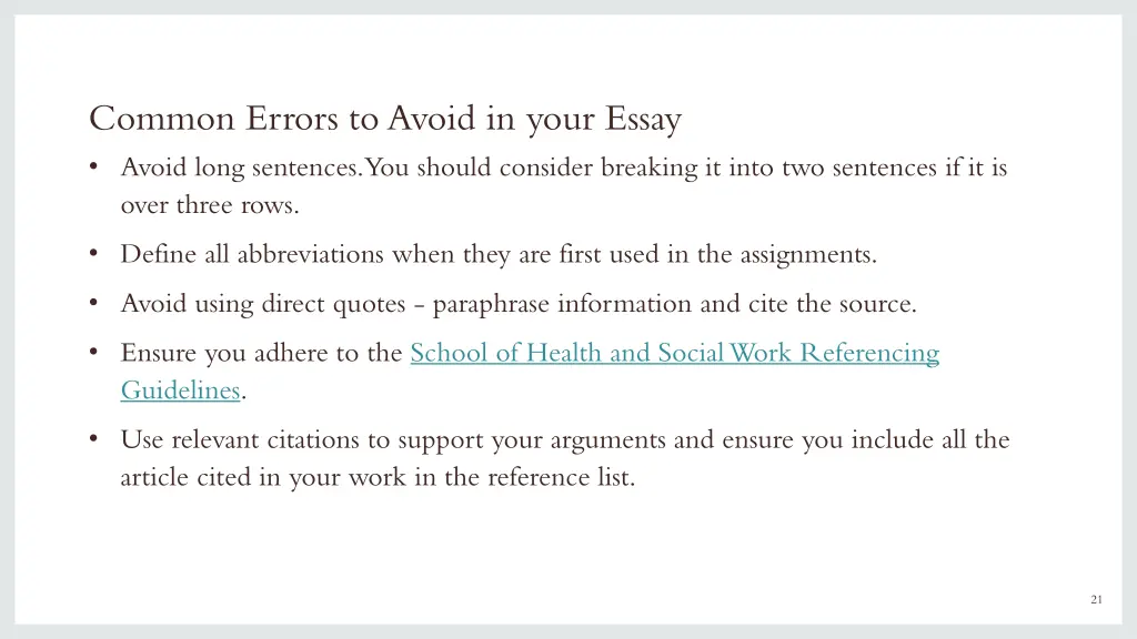 common errors to avoid in your essay avoid long