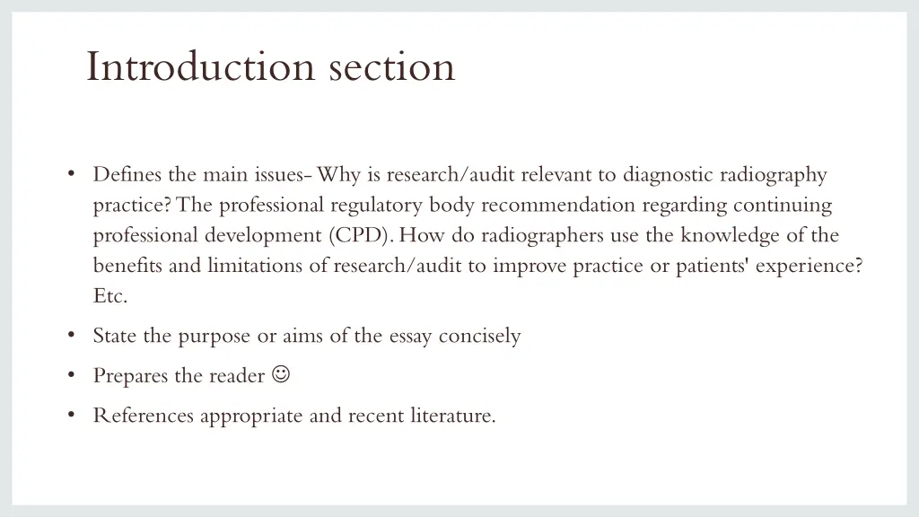 introduction section
