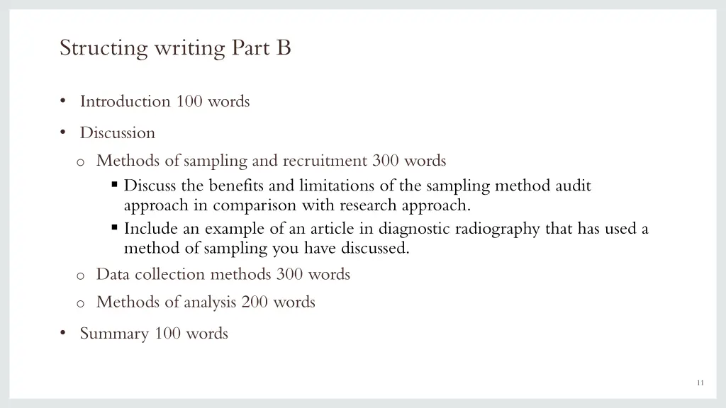 structing writing part b