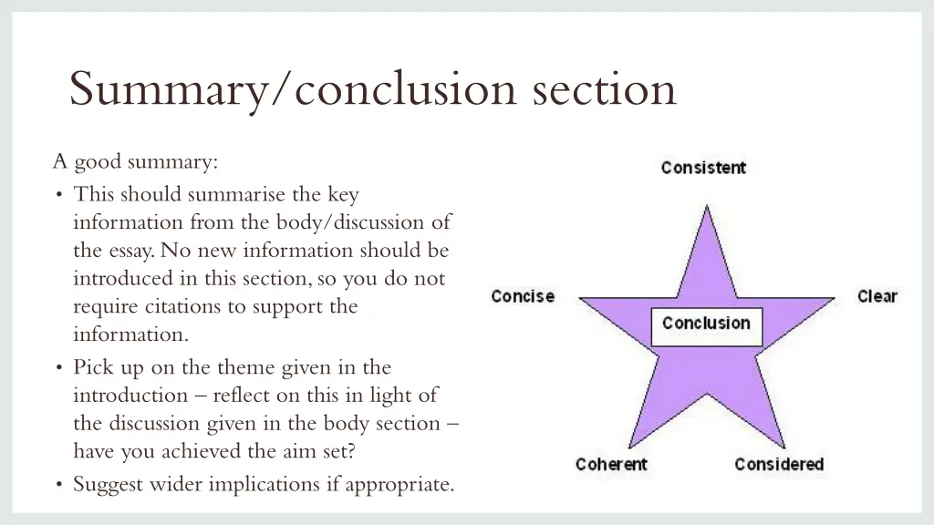 summary conclusion section