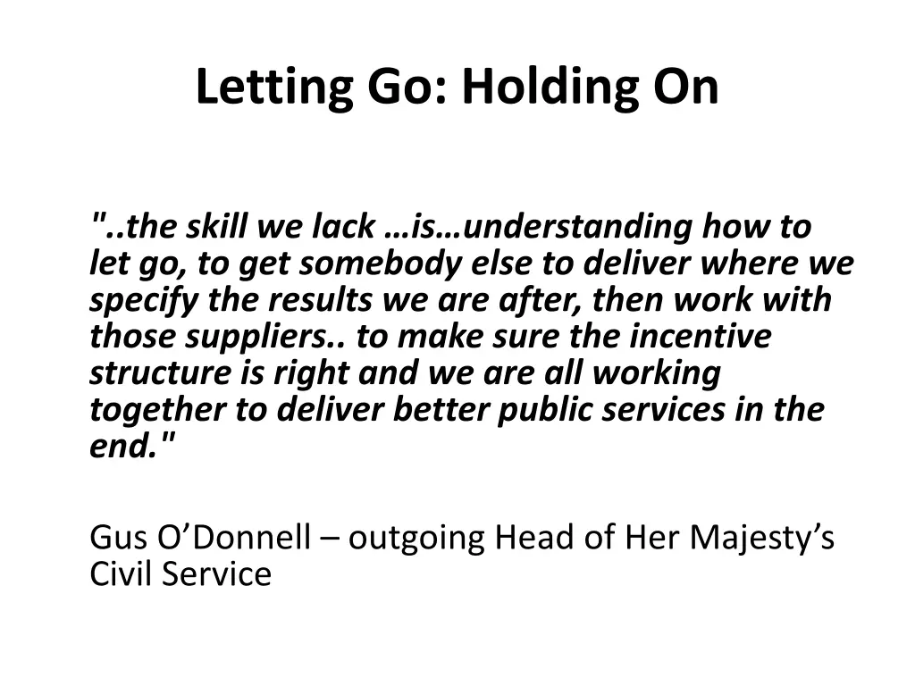 letting go holding on