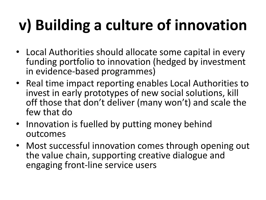 v building a culture of innovation