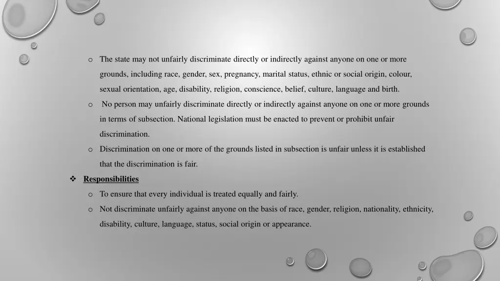 o the state may not unfairly discriminate