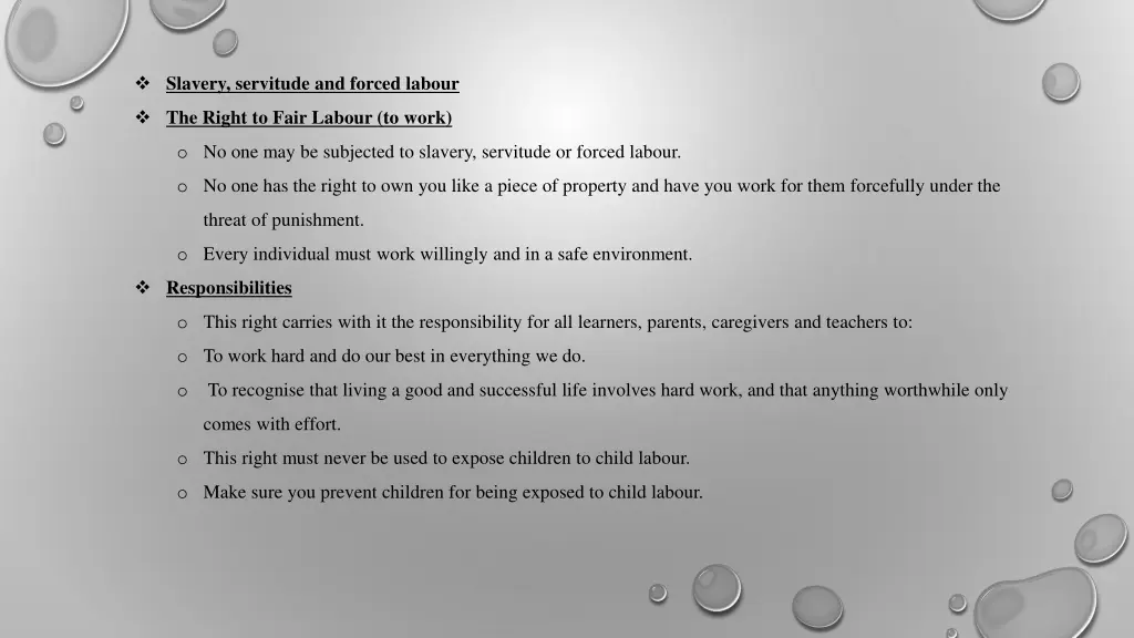 slavery servitude and forced labour