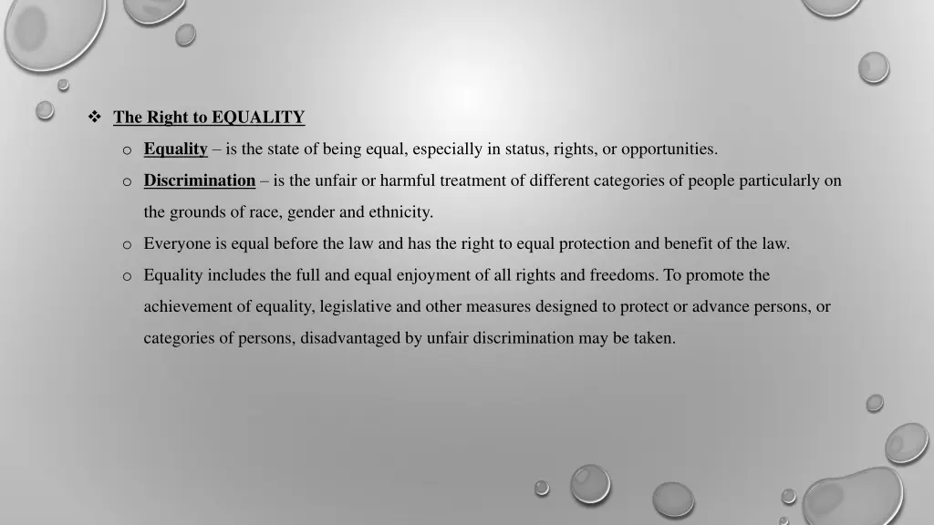 the right to equality