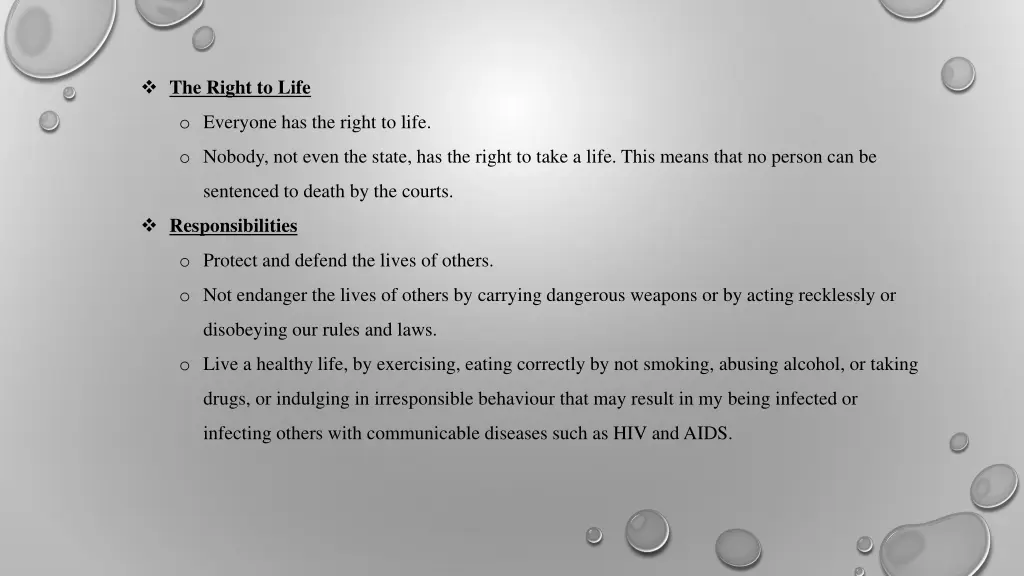 the right to life