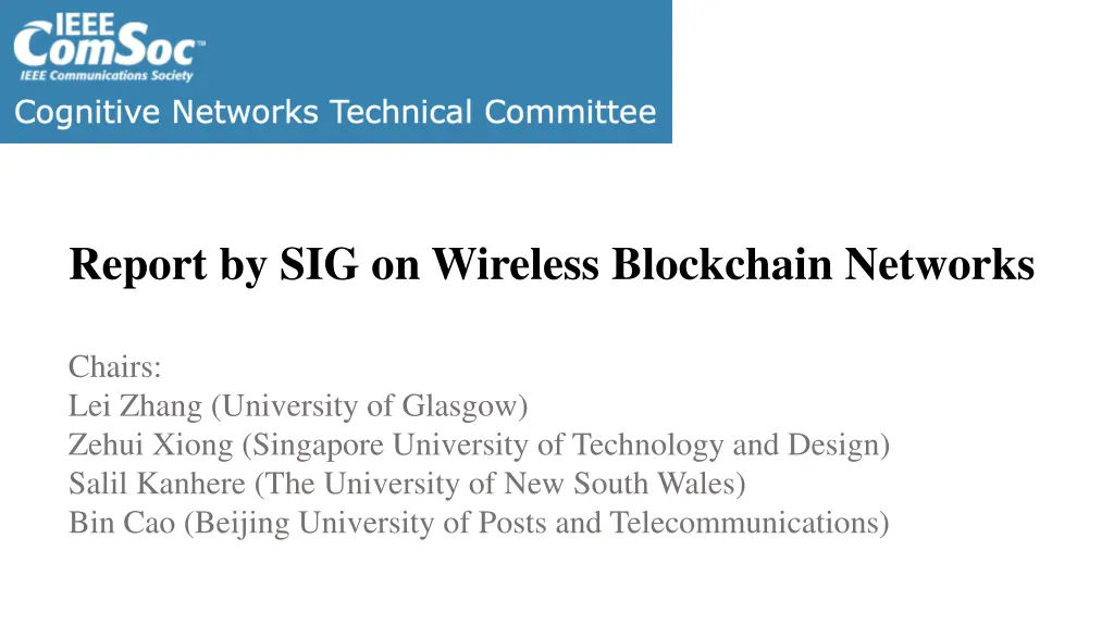 report by sig on wireless blockchain networks