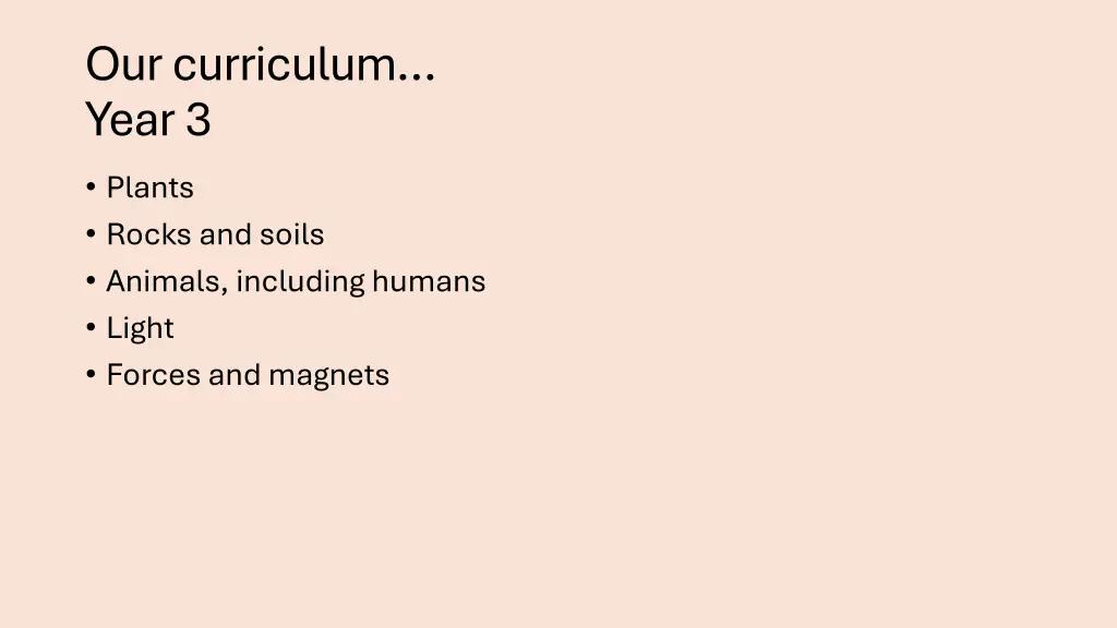 our curriculum year 3
