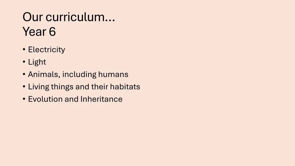 our curriculum year 6