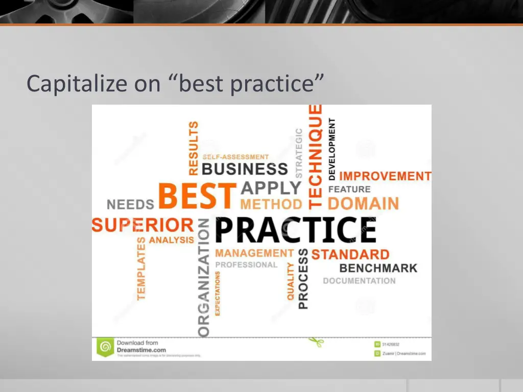 capitalize on best practice