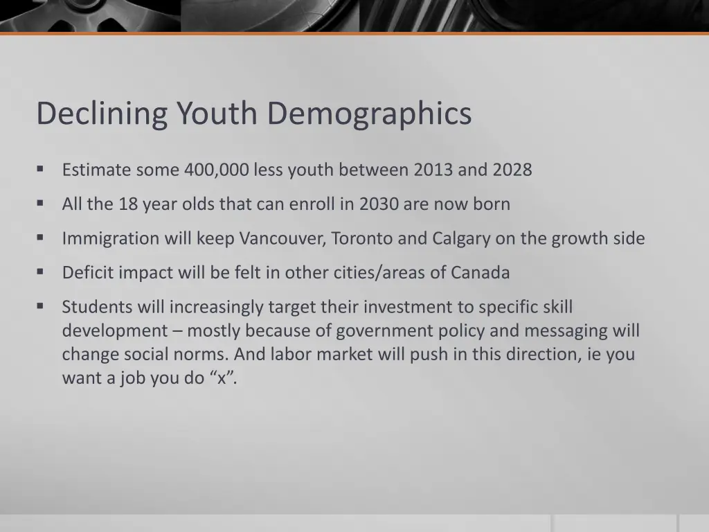 declining youth demographics