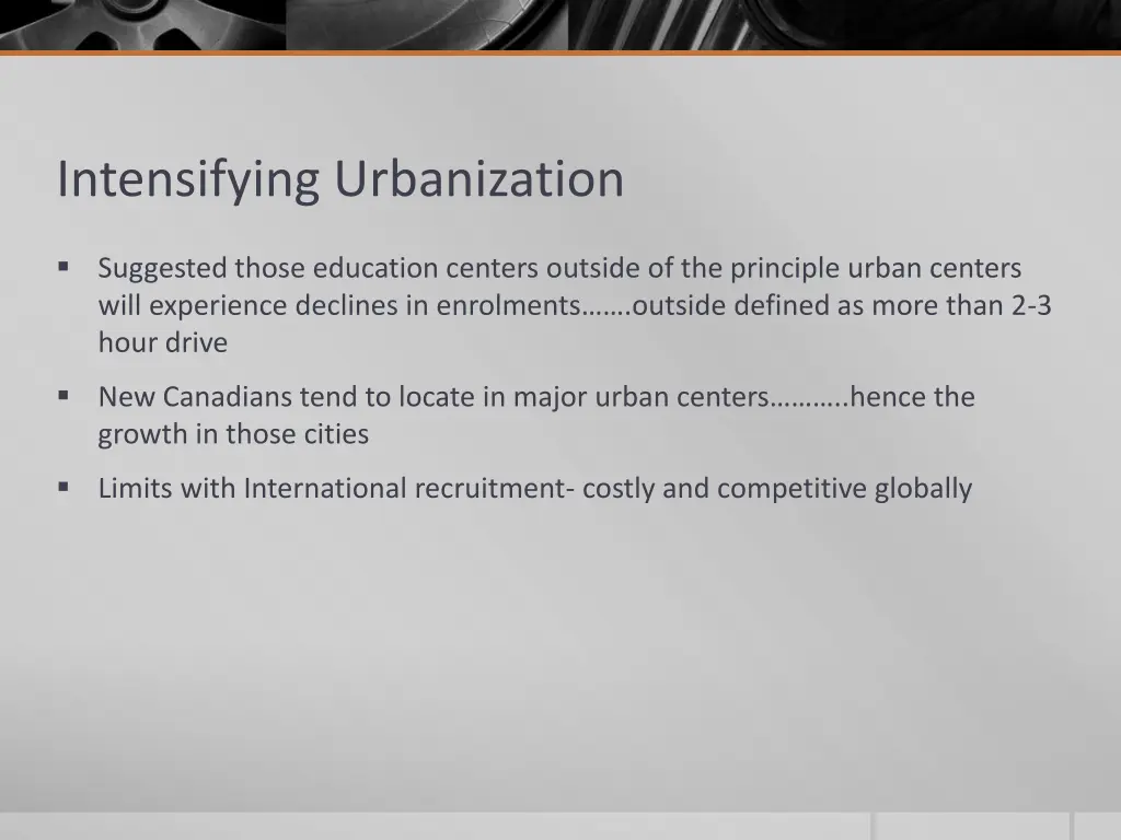 intensifying urbanization