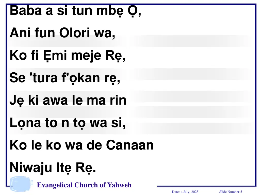 baba a si tun mb ani fun olori wa ko fi mi meje