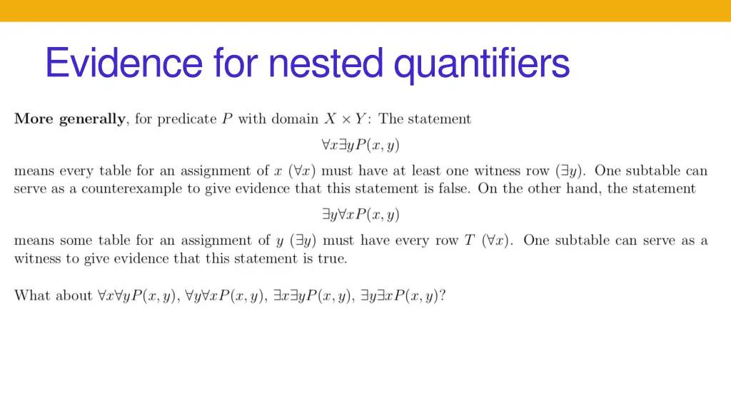 evidence for nested quantifiers