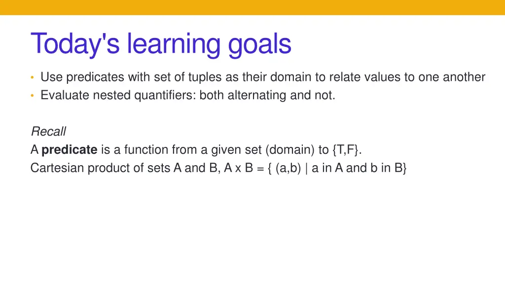 today s learning goals
