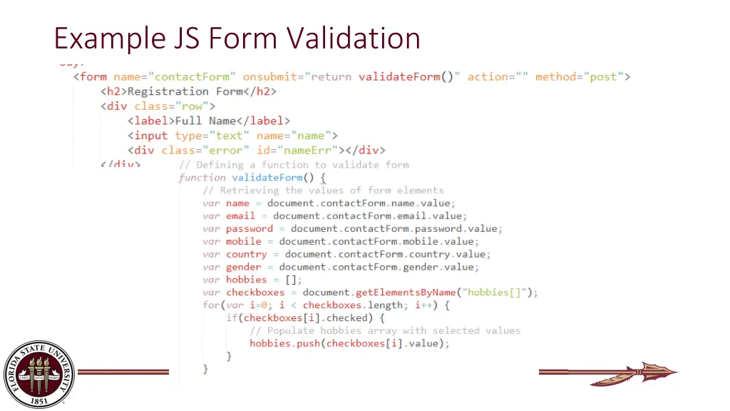 example js form validation 1